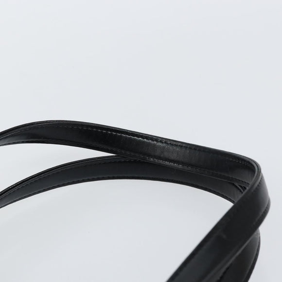 SAINT LAURENT Hand Bag Nylon Enamel Black Gold Auth gh1164