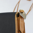 SAINT LAURENT Shoulder Bag Leather Black Gold Auth gh1165-11