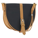 SAINT LAURENT Shoulder Bag Leather Black Gold Auth gh1165-1