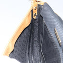 SAINT LAURENT Shoulder Bag Leather Black Gold Auth gh1165-21