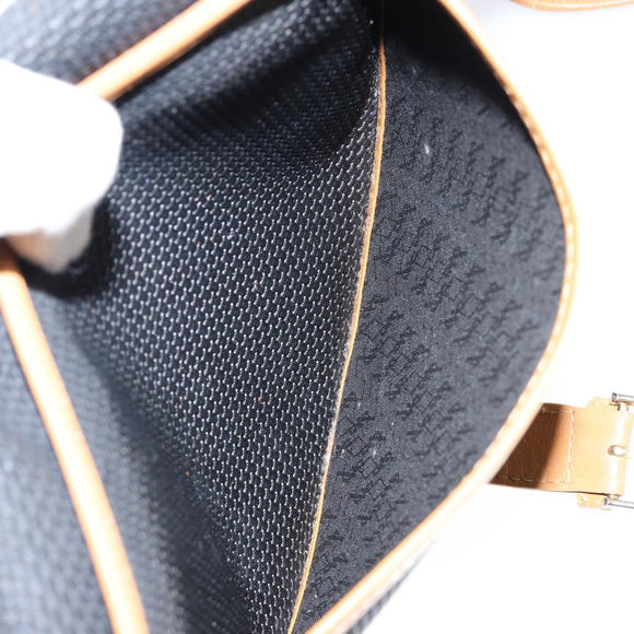 SAINT LAURENT Shoulder Bag Leather Black Gold Auth gh1165