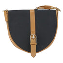 SAINT LAURENT Shoulder Bag Leather Black Gold Auth gh1165-13