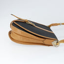 SAINT LAURENT Shoulder Bag Leather Black Gold Auth gh1165-3