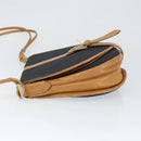 SAINT LAURENT Shoulder Bag Leather Black Gold Auth gh1165-4