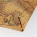 PRIMA CLASSE Shoulder Bag Leather PVC Beige Gold Auth gh1167-9