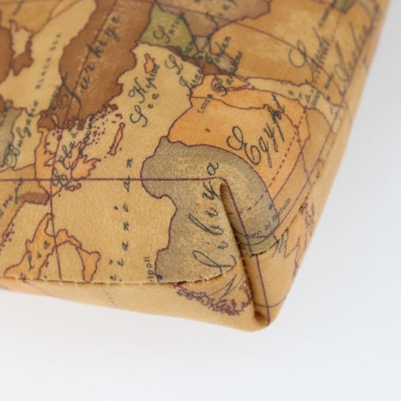 PRIMA CLASSE Shoulder Bag Leather PVC Beige Gold Auth gh1167