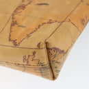 PRIMA CLASSE Shoulder Bag Leather PVC Beige Gold Auth gh1167-15