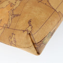 PRIMA CLASSE Shoulder Bag Leather PVC Beige Gold Auth gh1167-16