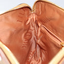 PRIMA CLASSE Shoulder Bag Leather PVC Beige Gold Auth gh1167-18