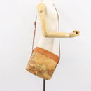 PRIMA CLASSE Shoulder Bag Leather PVC Beige Gold Auth gh1167-20