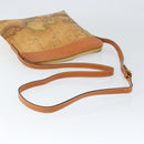 PRIMA CLASSE Shoulder Bag Leather PVC Beige Gold Auth gh1167-7