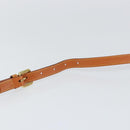 PRIMA CLASSE Shoulder Bag Leather PVC Beige Gold Auth gh1167-8