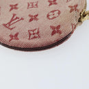LOUIS VUITTON Monogram Mini Porte Monnaie Ron Coin Purse Red M92462 Auth gh1169-15