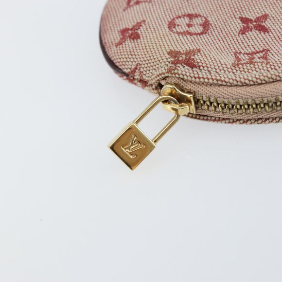 LOUIS VUITTON Monogram Mini Porte Monnaie Ron Coin Purse Red M92462 Auth gh1169