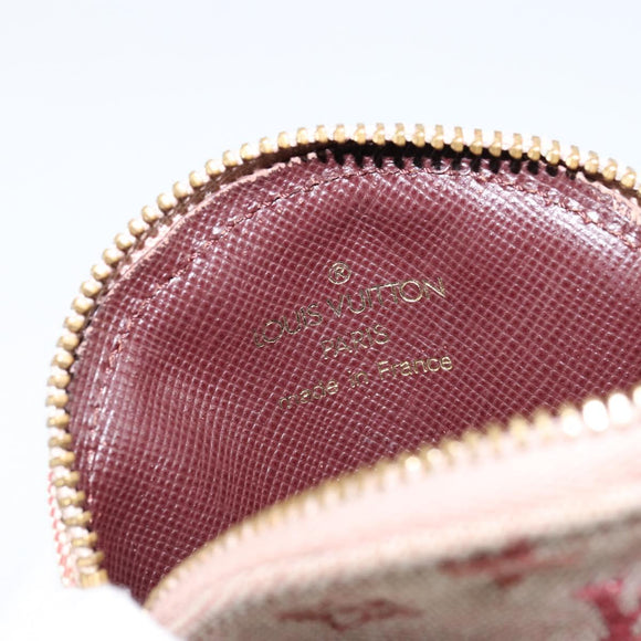 LOUIS VUITTON Monogram Mini Porte Monnaie Ron Coin Purse Red M92462 Auth gh1169