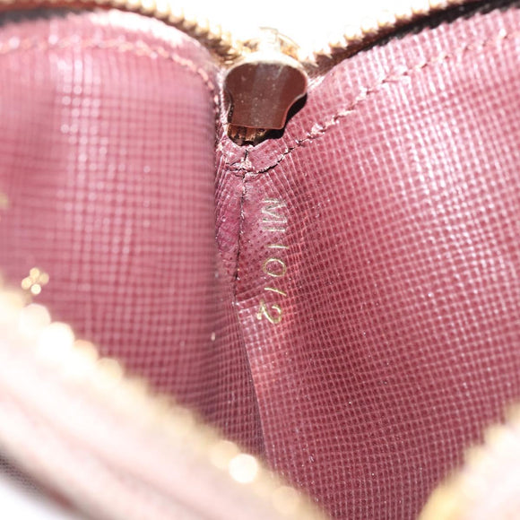 LOUIS VUITTON Monogram Mini Porte Monnaie Ron Coin Purse Red M92462 Auth gh1169