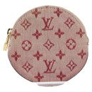 LOUIS VUITTON Monogram Mini Porte Monnaie Ron Coin Purse Red M92462 Auth gh1169-13