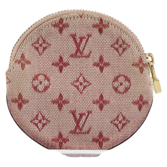 LOUIS VUITTON Monogram Mini Porte Monnaie Ron Coin Purse Red M92462 Auth gh1169