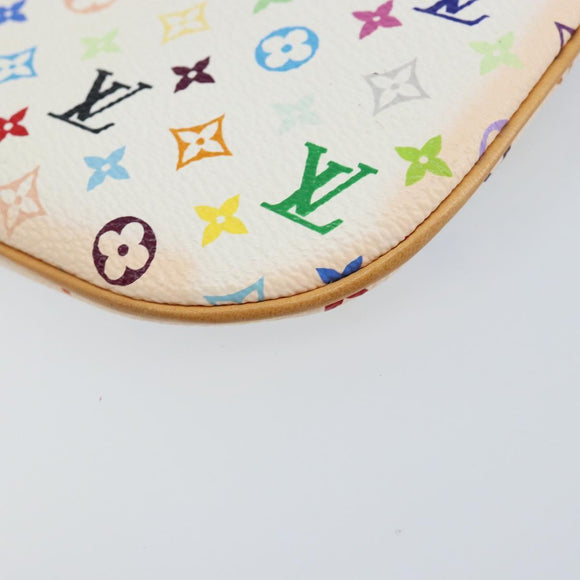 LOUIS VUITTON Monogram Multicolor Pochette MM Pouch White M60028 LV Auth gh1170V