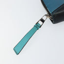 LOEWE Anagram Long Wallet Leather Blue Silver Auth gh1176-8