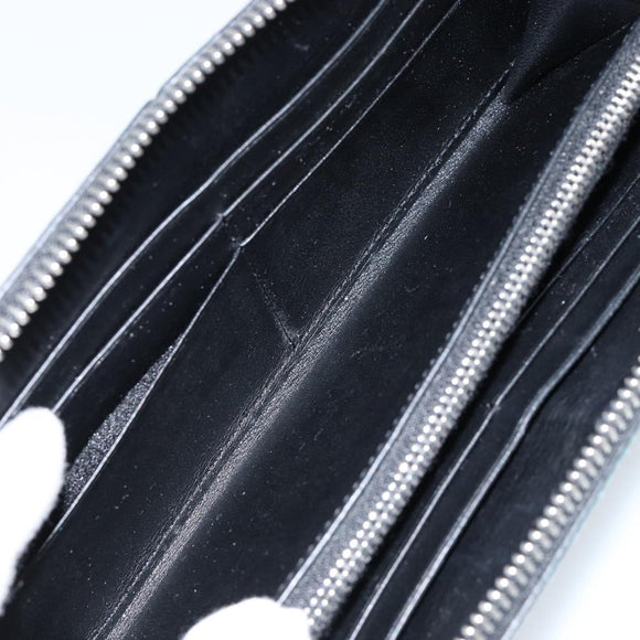 LOEWE Anagram Long Wallet Leather Blue Silver Auth gh1176