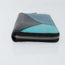 LOEWE Anagram Long Wallet Leather Blue Silver Auth gh1176-3