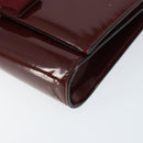 Salvatore Ferragamo Vala Chain Shoulder Bag Enamel Red Silver Auth gh1177-9