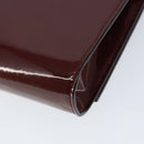 Salvatore Ferragamo Vala Chain Shoulder Bag Enamel Red Silver Auth gh1177-15