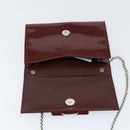 Salvatore Ferragamo Vala Chain Shoulder Bag Enamel Red Silver Auth gh1177-10