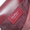 Salvatore Ferragamo Vala Chain Shoulder Bag Enamel Red Silver Auth gh1177-12