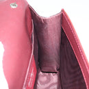 Salvatore Ferragamo Vala Chain Shoulder Bag Enamel Red Silver Auth gh1177-18