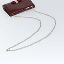 Salvatore Ferragamo Vala Chain Shoulder Bag Enamel Red Silver Auth gh1177-7