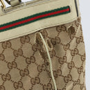 GUCCI GG Canvas Web Sherry Line Draagtas Beige Goud 257061 Auth gh1178-9