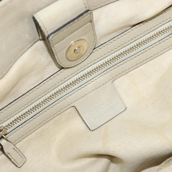 GUCCI GG Canvas Web Sherry Line Draagtas Beige Goud 257061 Auth gh1178