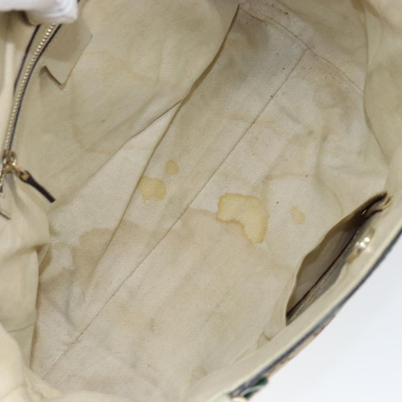 GUCCI GG Canvas Web Sherry Line Tote Bag Beige Gold 257061 Auth gh1178