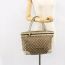 GUCCI GG Canvas Web Sherry Line Tote Bag Beige Gold 257061 Auth gh1178-23
