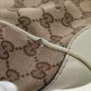 GUCCI GG Canvas Web Sherry Line Draagtas Beige Goud 257061 Auth gh1178-23
