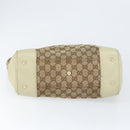 GUCCI GG Canvas Web Sherry Line Draagtas Beige Goud 257061 Auth gh1178-5
