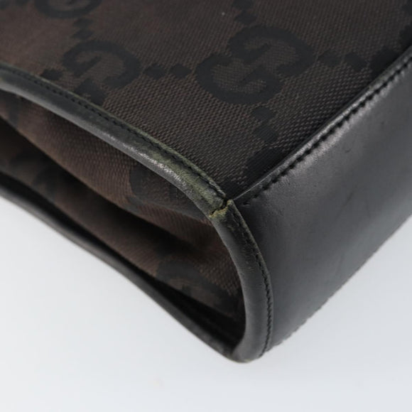 GUCCI GG Canvas Jackie Shoulder Bag Black Silver 002 1068 Auth gh1179