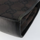 GUCCI GG Canvas Jackie Shoulder Bag Black Silver 002 1068 Auth gh1179-12