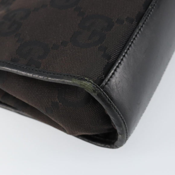 GUCCI GG Canvas Jackie Shoulder Bag Black Silver 002 1068 Auth gh1179