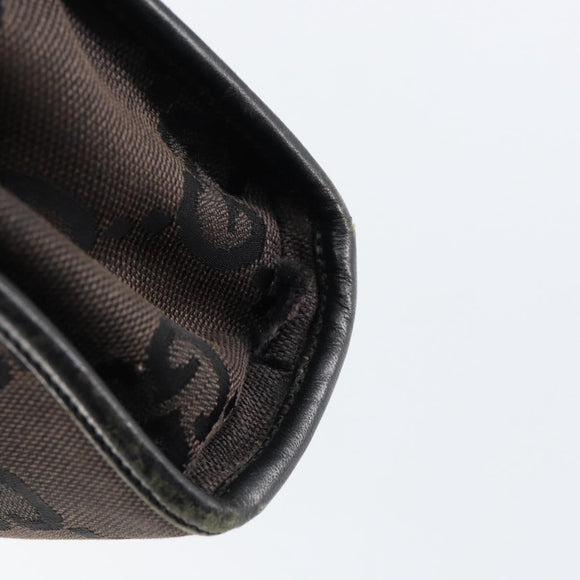 GUCCI GG Canvas Jackie Shoulder Bag Black Silver 002 1068 Auth gh1179