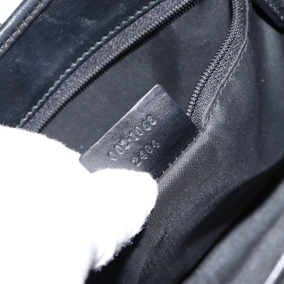 GUCCI GG Canvas Jackie Shoulder Bag Black Silver 002 1068 Auth gh1179