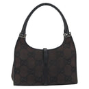 GUCCI GG Canvas Jackie Shoulder Bag Black Silver 002 1068 Auth gh1179-3