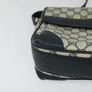 GUCCI GG Supreme Sherry Line Shoulder Bag PVC Navy Gold 001 116 0844 Auth gh118-8