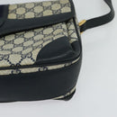 GUCCI GG Supreme Sherry Line Shoulder Bag PVC Navy Gold 001 116 0844 Auth gh118-15
