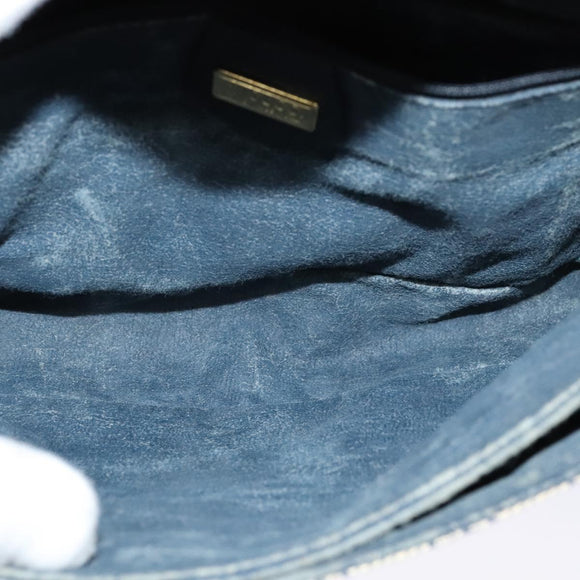 GUCCI GG Supreme Sherry Line Shoulder Bag PVC Navy Gold 001 116 0844 Auth gh118