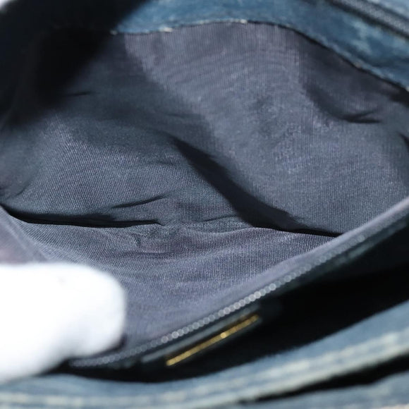 GUCCI GG Supreme Sherry Line Shoulder Bag PVC Navy Gold 001 116 0844 Auth gh118