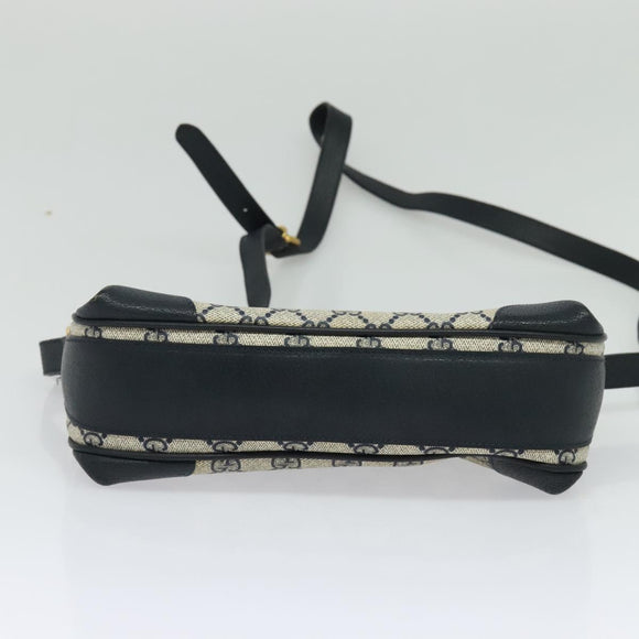 GUCCI GG Supreme Sherry Line Shoulder Bag PVC Navy Gold 001 116 0844 Auth gh118