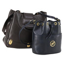 Chloe HUNTING WORLD Bag Leather 2 Set Navy Brown Auth gh1181-1